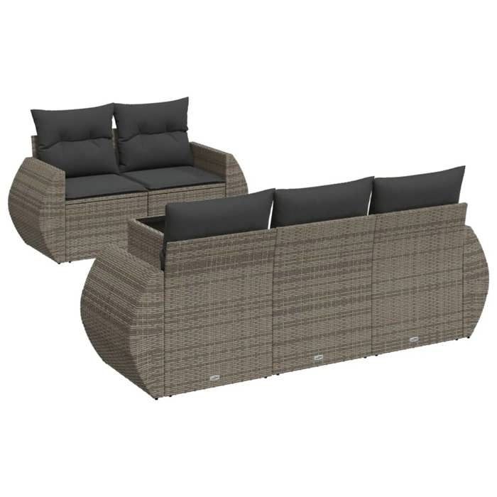 VidaXL Salon de jardin 6 pcs avec coussins gris résine tressée 3253437