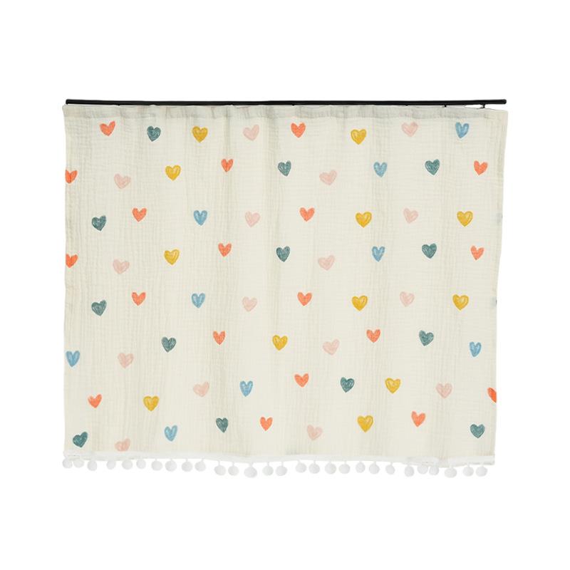 Car Side Window Sunshade Curtain with Embedded Rail, Cute Cotton Gauze Privacy Shade, Heat Insulation UV Protection Auto Window