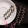 Women Design Beaded Grape Dangle Stud Rhinestone Long Earrings Fashion Jewelry
