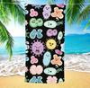 Large Microfiber Beach Towel, Cute Cartoon Germs Print, Sand Free & Quick Dry, for Fun Summer Beach Use