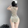 Manyan See-Through High Waist Split Skirt Cheongsam Lingerie Set