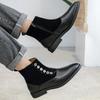 Men's Leather Boots Retro Gentleman Style Leisure Business Office Outdoor Wedding Party Men's Black Shoes Plus Size -46