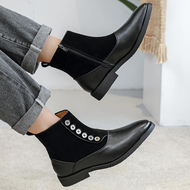 Men's Leather Boots Retro Gentleman Style Leisure Business Office Outdoor Wedding Party Men's Black Shoes Plus Size -46