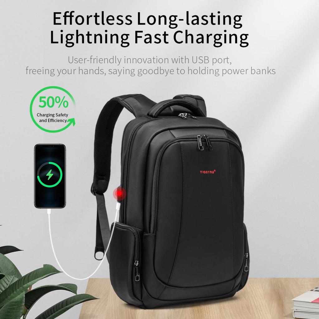 Tigernu Herren Rucksäcke Vakuumkompressions-Rucksäcke 14 15.6 17.3'' Laptop Rucksack für Herren Schulrucksack Männlich Reise Rucksäcke