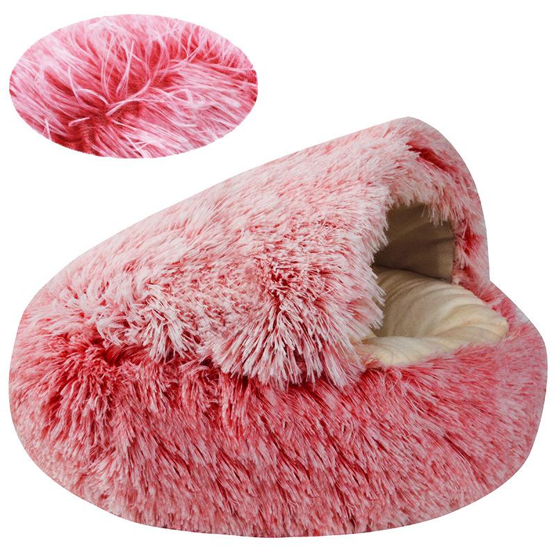 Semi-Enclosed Cat Bed Warm Cat Nest Plush Dog Sofa Windproof Dog House 2 Use Pet Dog Bed Soft Cat Sleeping Bed