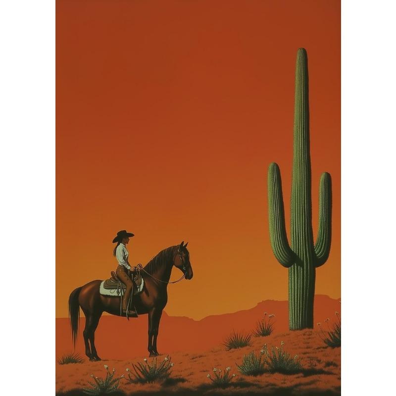 

Минималистский кактус пустыня ковбой лошадь вестерн дикий нежный постер печать настенное искусство картины холст картина комната домашний декор подарок 21cm×30cm NoFrame