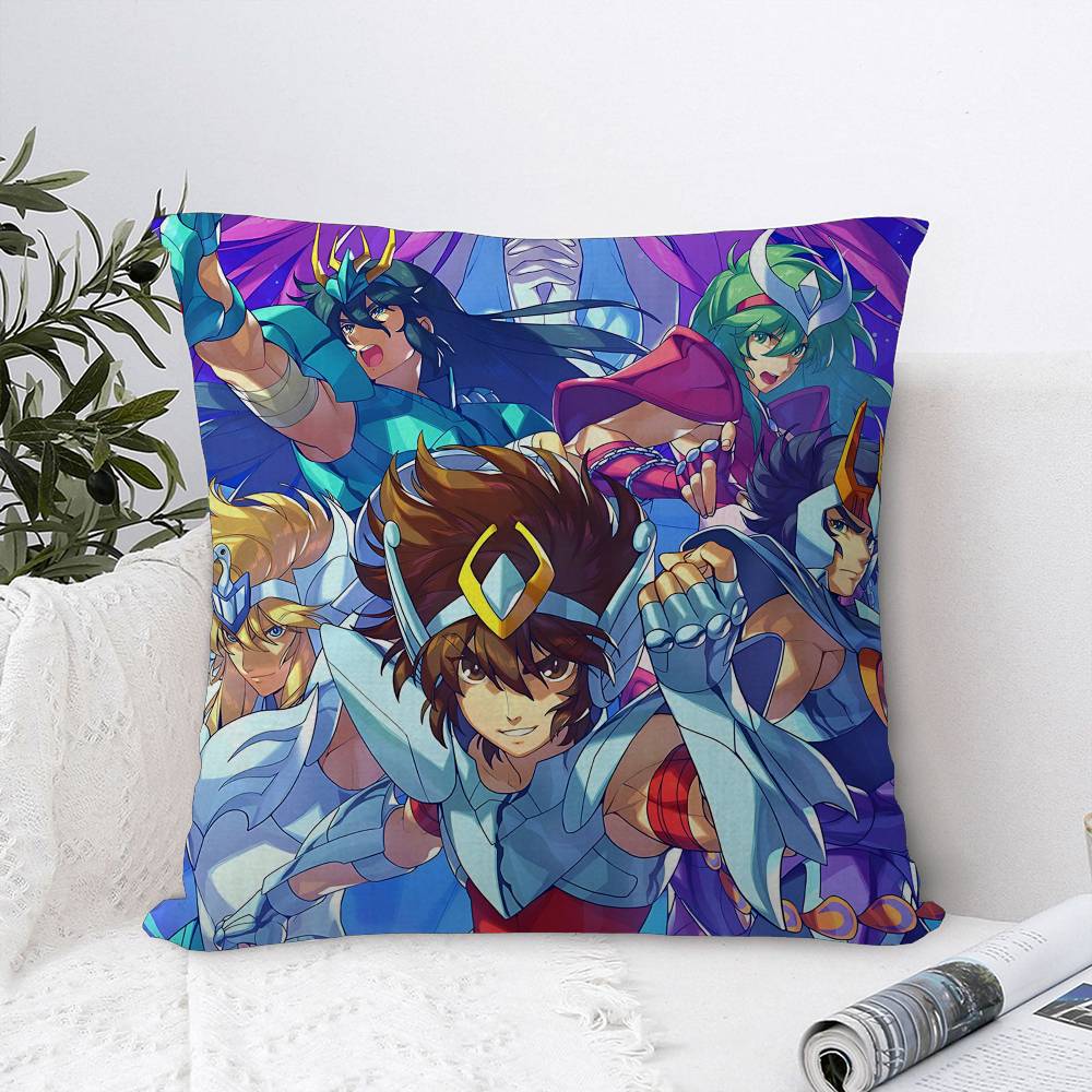 Japanese Hot Anime S-Saint Seiya Personalized Picture Text Home Decorative Pillows Household Gifts 45x45cm