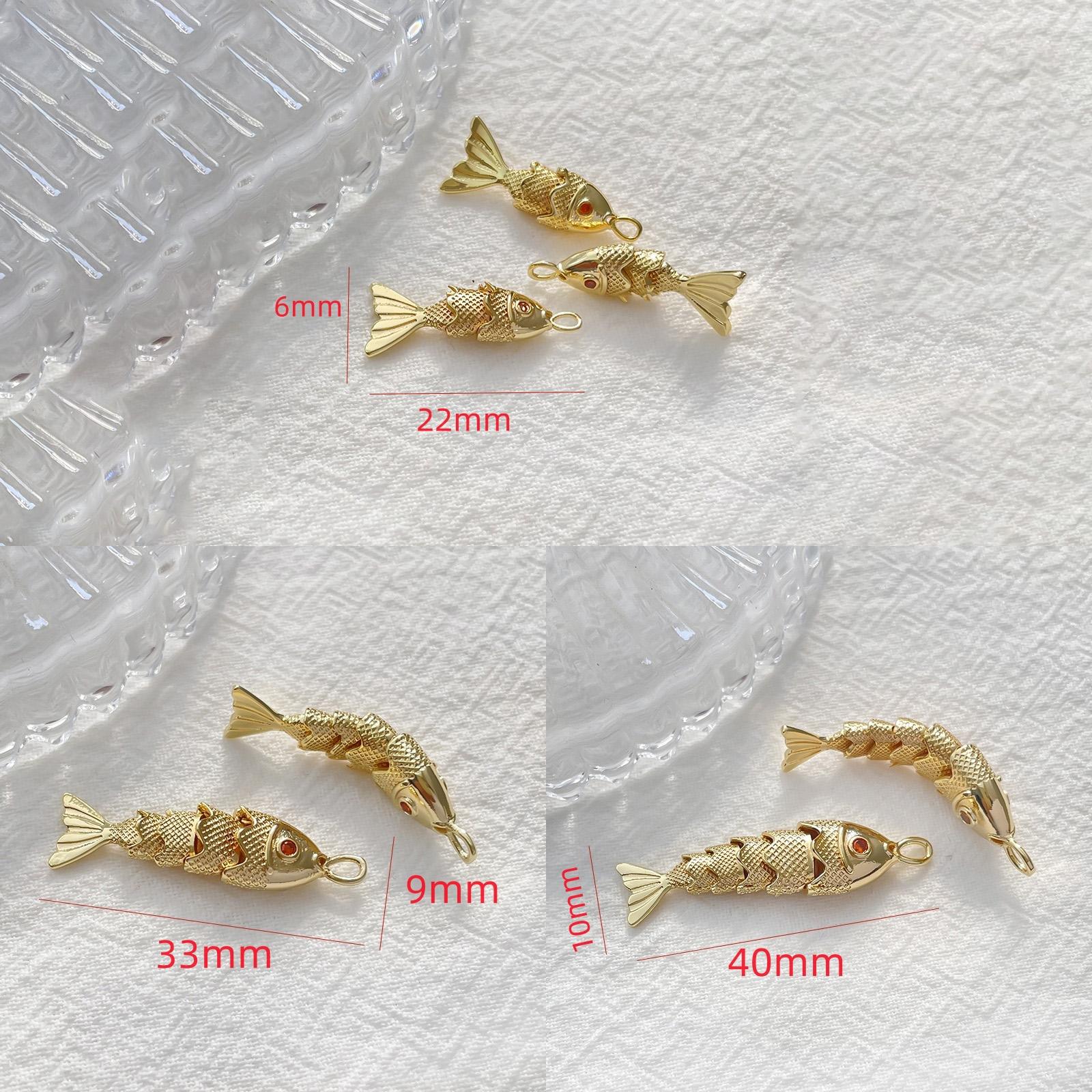 Sturdy Alloy Fish Pendant Jewelry Supplies for Customes Necklace Bracelets Crafting Creative Designs S