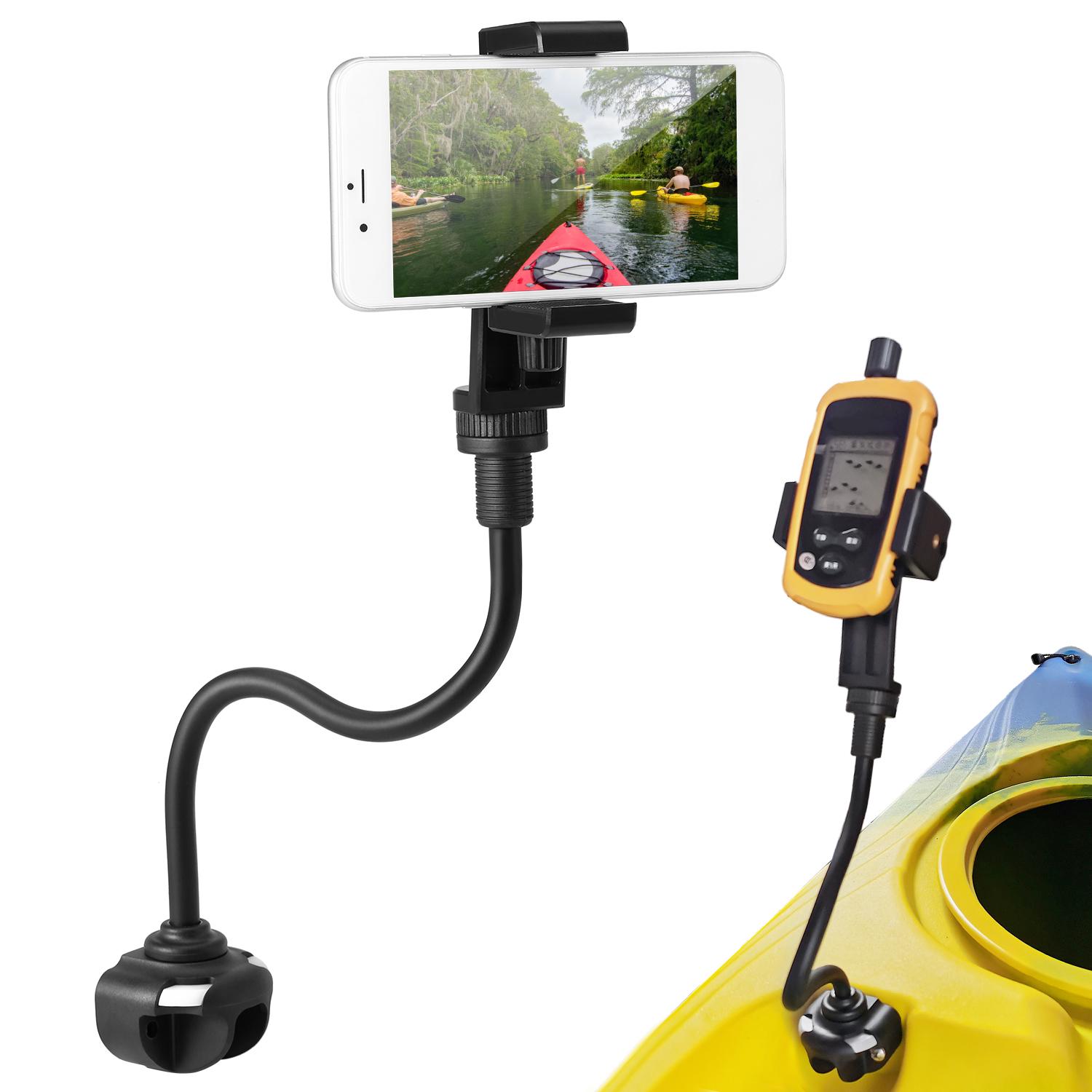 Kayak Phone Mount Universal Boat Bracket Canoe Camera Mount Holder with Flexible Long Arm Kayak Accessories Mobile Support