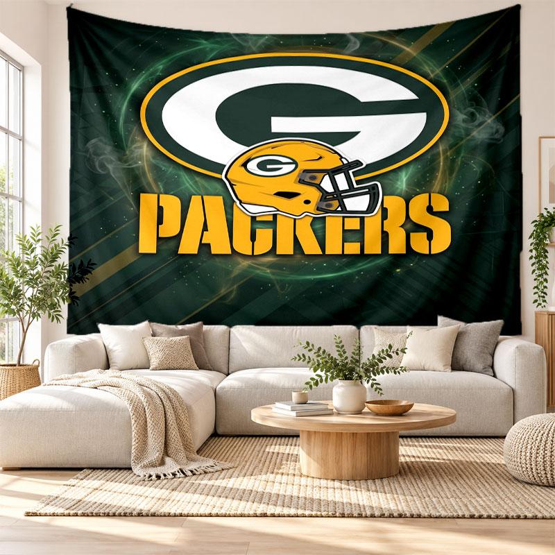 Green Bay Packers Wall Tapestry, Soft Fabric Wall Hanging, Decorative Backdrop For Bedroom Home Wall Art