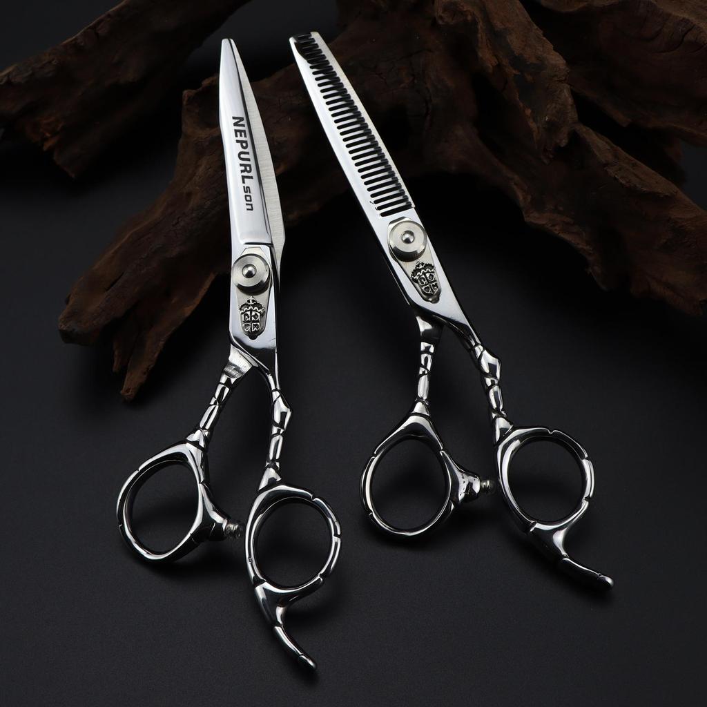 6.0-Inch Curved Blade Hairdressing and Thinning Scissors