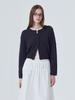 Etmon Round Boucle Knit Cardigan, Charcoal