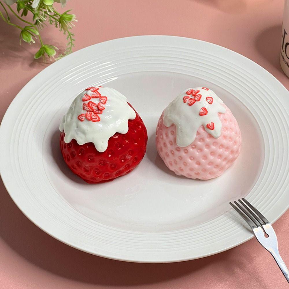 Slow Resilience Stawberry Toy Soft Stress Relief Sensory Ball Squeeze Toys  for Anxiety Relief