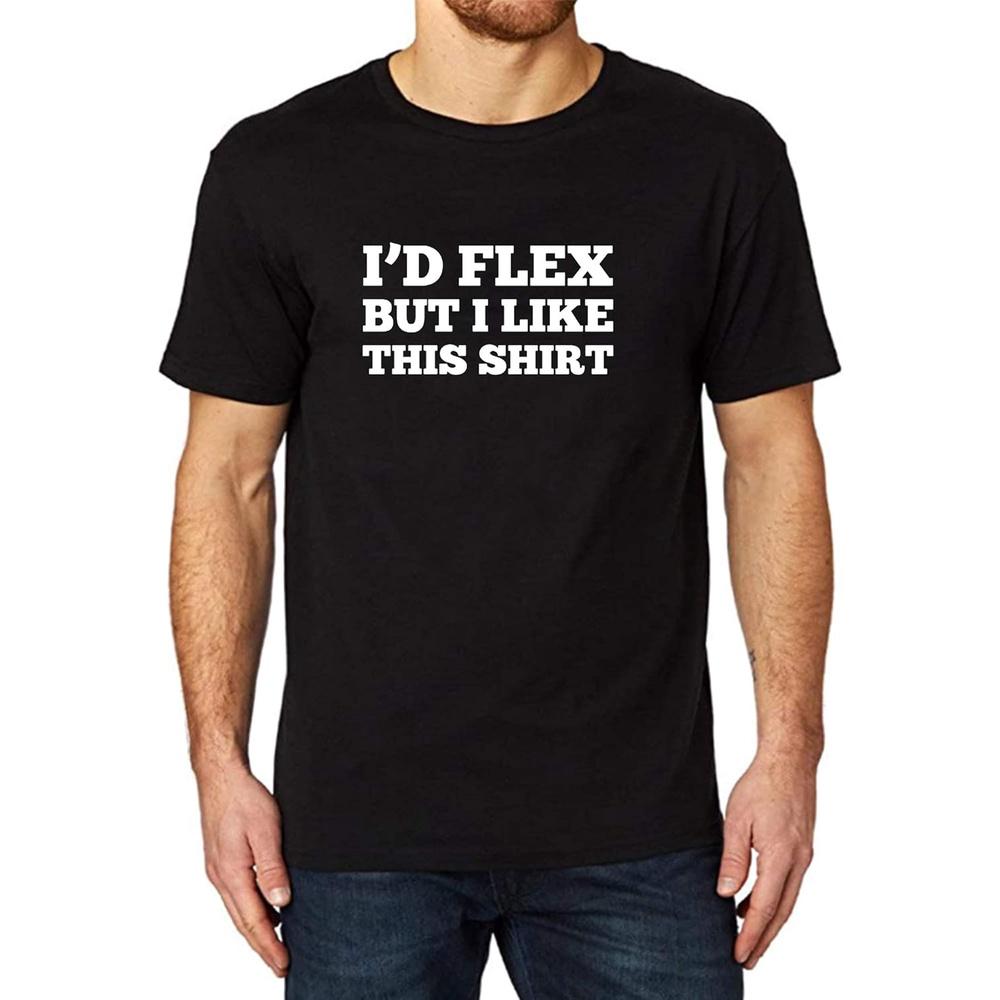 Men s I d Flex BUT I Like This Shirt Fitness Casual Funny Printed Black T-Shirt (Black,M) XL чёрный