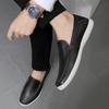 Men's shoes 2025 summer new mesh solid color breathable one-pedal lazy casual shoes men go out platform leather shoes