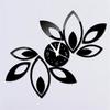 Removable Sticker Mirror Wall Clock Hollow Floral Design Self Adhesive Clock Decal  Home Wall Art