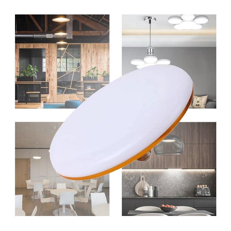 15W LED Bulb 220v E27 Base Household Energy Saving Lamp Indoor Lighting Flying Saucer Light 6500k Ceiling Lamp Garage Light