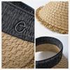Summer empty top straw hat women's outdoor sunshade sunscreen hat large brim face cover hat solid color straw visor