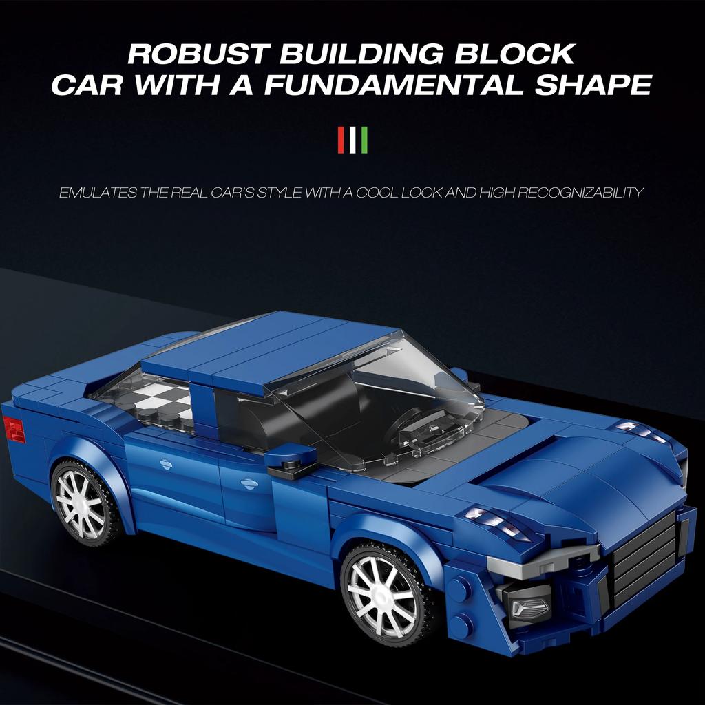 Non-Toxic 330Pcs Technology Sports Car Building Blocks City Racing Vehicle Model Bricks Desktop Ornaments Kids Diy Toys Holiday Gifts