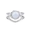 925 Sterling Silver 2-layer Cat's Eye Stone Finger Rings For Women Fashion Wedding Engagement Party Charm Jewelry