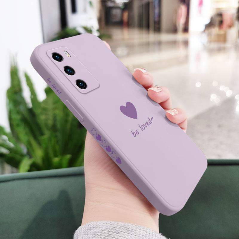 Simple Love Phone Case For Huawei P40 P50 P30 P20 Pro Lite Nova 5t Y7A Mate 40 30 20 Pro Lite Liquid Silicone Cover