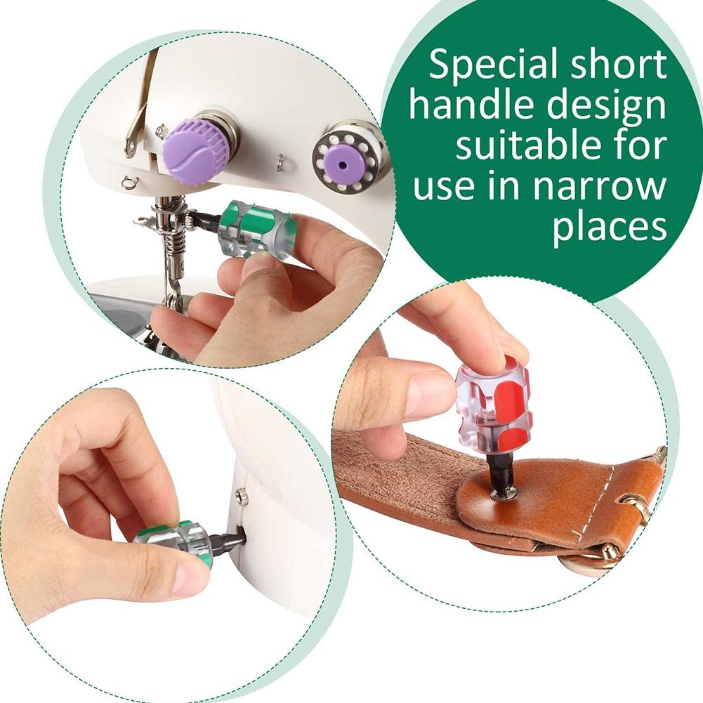 Tool Screwdriver Interchangeable Short Handle 6Pcs