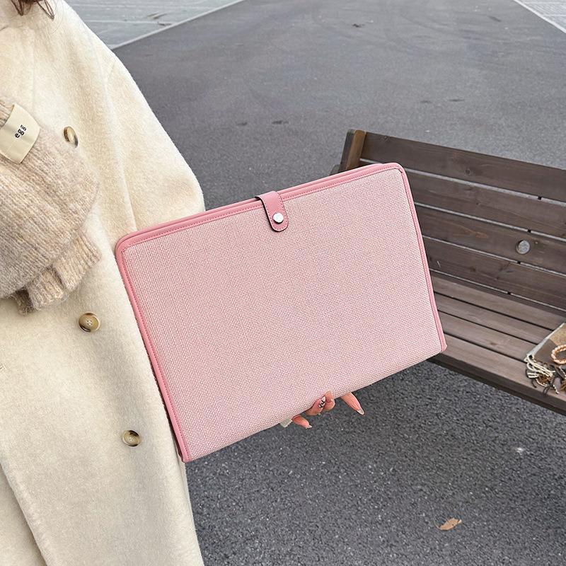 Mode Textur Business Tasche Damen schlichte Canvas einfarbig Konferenz Aktentasche große Kapazität Hand Aktentasche