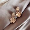 925 Tremella Needle Daisy Flower Stud Earrings Long Earrings Temperament Women ins Exaggerated Earrings Fashion Golden Ears