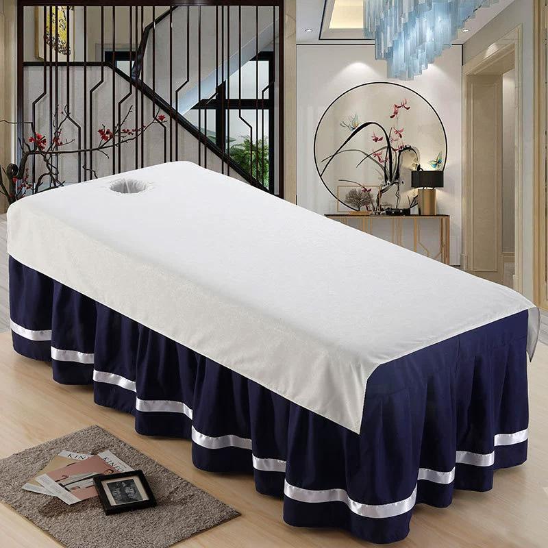 

1 шт. Покрывало Легкое Салон красоты Удобное Покрывало на кровать Мягкое Дышащее Массажный стол Простыня с отверстиями 190x80cm белый