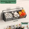 Wall-Mounted Scallion Ginger Garlic Storage Basket - No-Punch Kitchen Shelf Essential