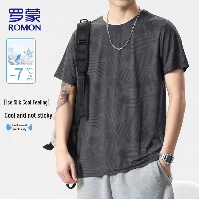 ROMON Men's Ice Silk Quick-Dry Short-Sleeve T-Shirt