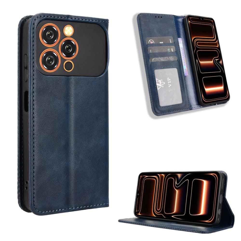 Flip Cover Compatible for Oukitel C17 Leather Case [Flip Vintage Leather] Shockproof Durable Retro Phone Case