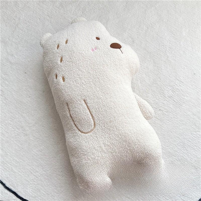 

Teddy Plush Long Body Pillow For Girls Bedside Cozy Plush Toy Gift білий
