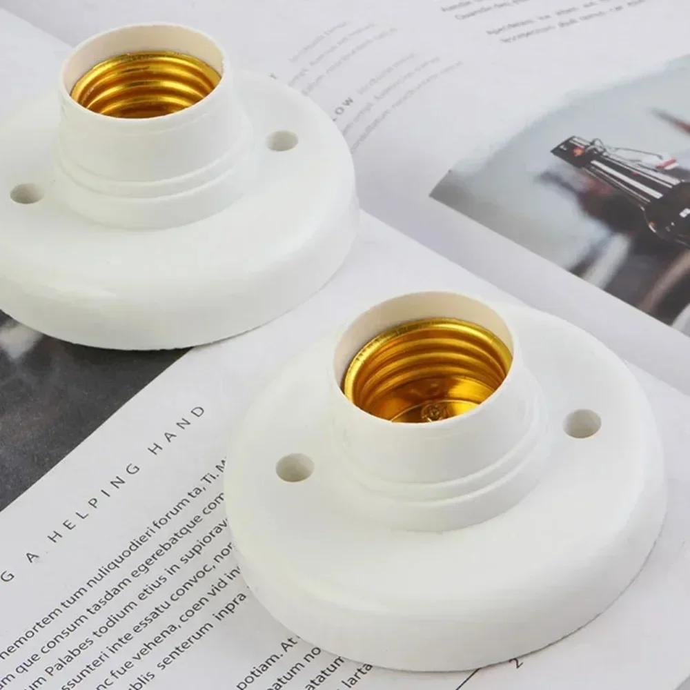 5/10PCS E27 Screw Cap Socket White Gold Ceiling Light Lamp Bulb Fixing Base Stand Light Bulb Holder Lamp Socket For Home
