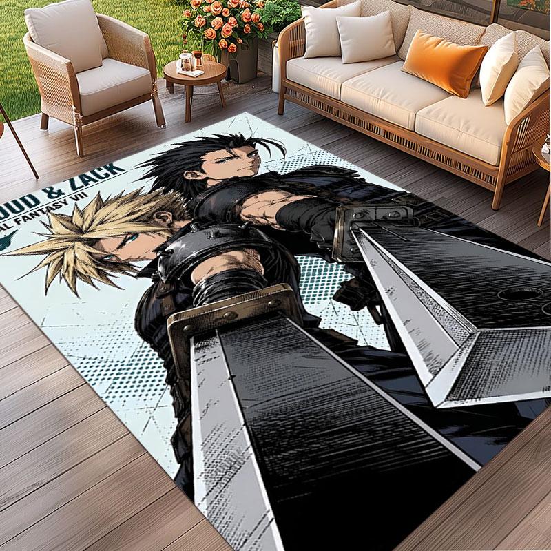 Final Fantasy Print Rug, Washable Floor Carpet, For Entryway Dorm Laundry Room Office Study, Home Decor Birthday Christmas Gift