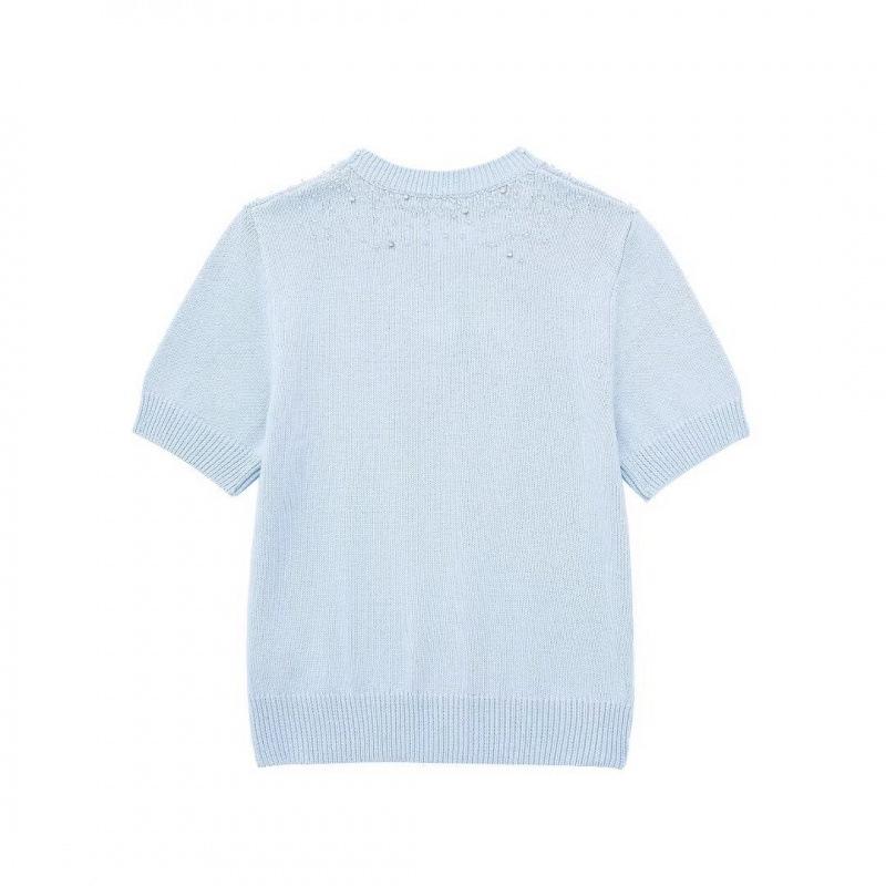 European & American Summer Women's Beaded Knit Sweater - Street Fashion Jewelry Embellished