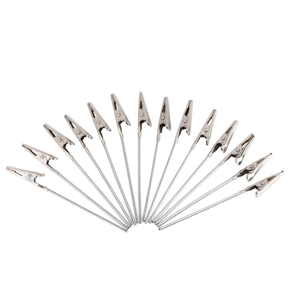 50 Pcs Long-Tailed Wire Alligator Clips Metal Iron Craft Wire Clamp Photo Memo Clips Note Holder