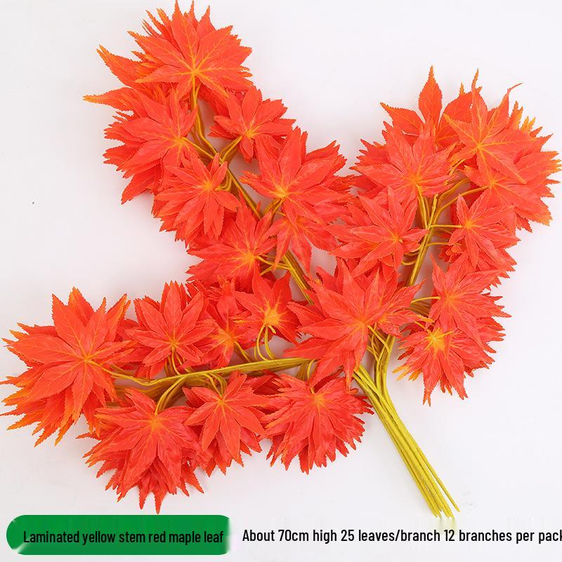 Artificial Red Maple Leaf Branch for Decoration and Landscaping