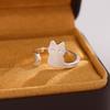 New Fashion Simple Small 925 Sterling Silver Jewelry Not Allergic Fresh Rachel Cat Animal Opening Rings    R029