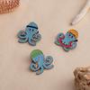 Blue Cartoon Octopus Enamel Brooch - Cute Eight-Tentacle Design for Kids' Fun Clothing Accessory