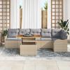 Garden Sofa Set with Cushions 7 Pcs Beige and Light Grey