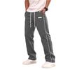 Men Straight Leg Casual Pants Lightweight Breathable Athletic Track Pants with Side Drawstring Waist