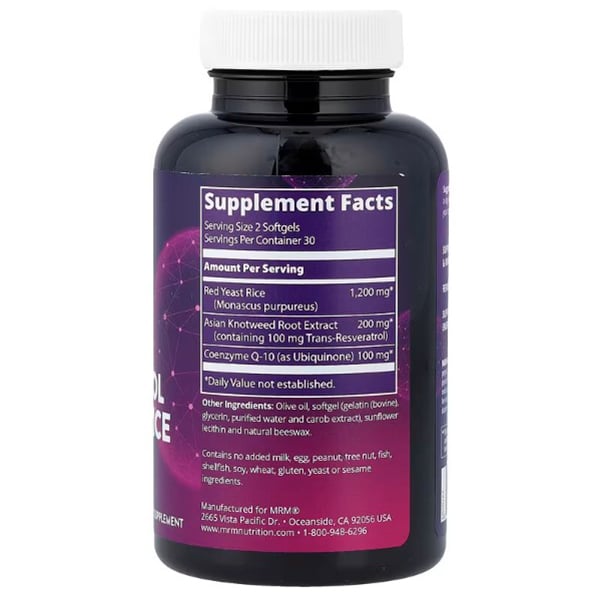 Coenzima, resveratrolo, riso rosso fermentato, CoQ-10 Resveratrol Riso Rosso Fermentato, MRM 60 capsule (70122008)