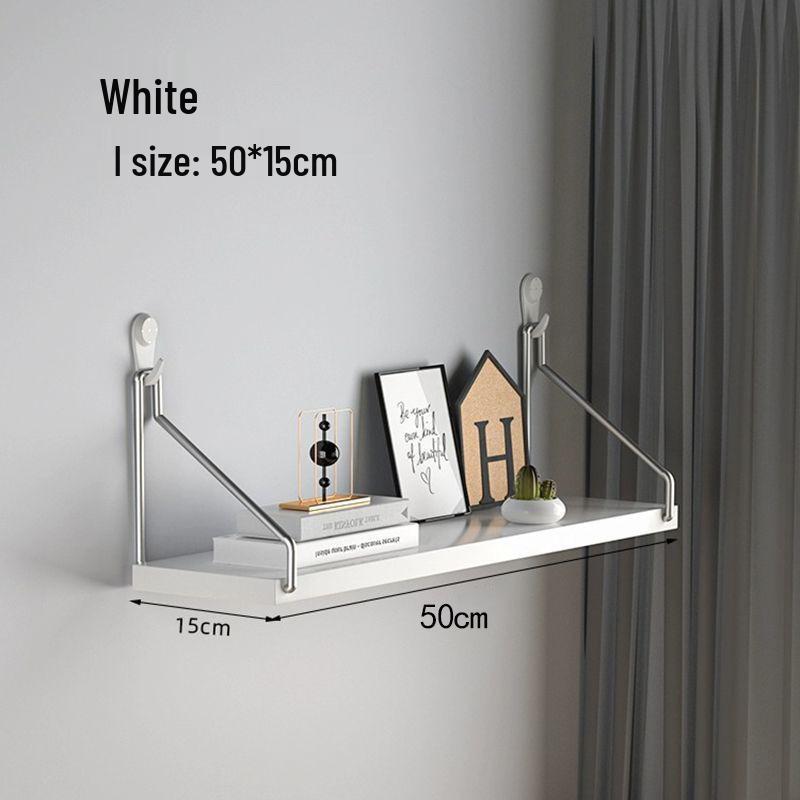 Punch-Free Wall-Mounted Iron Art Storage Rack for TV, Living Room, or Bedroom Décor.