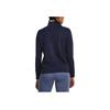 Under Armour Solid Color Stand Collar Half-Zip Long Sleeve T-Shirt Women Tops Navy-Blue 1382923-410