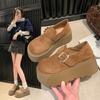 Bestseller Plateau Retro Voll Bedeckende Schuhe für Damen, Neuer Stil, Erhöhende Schuhe, Einzelner Schuh