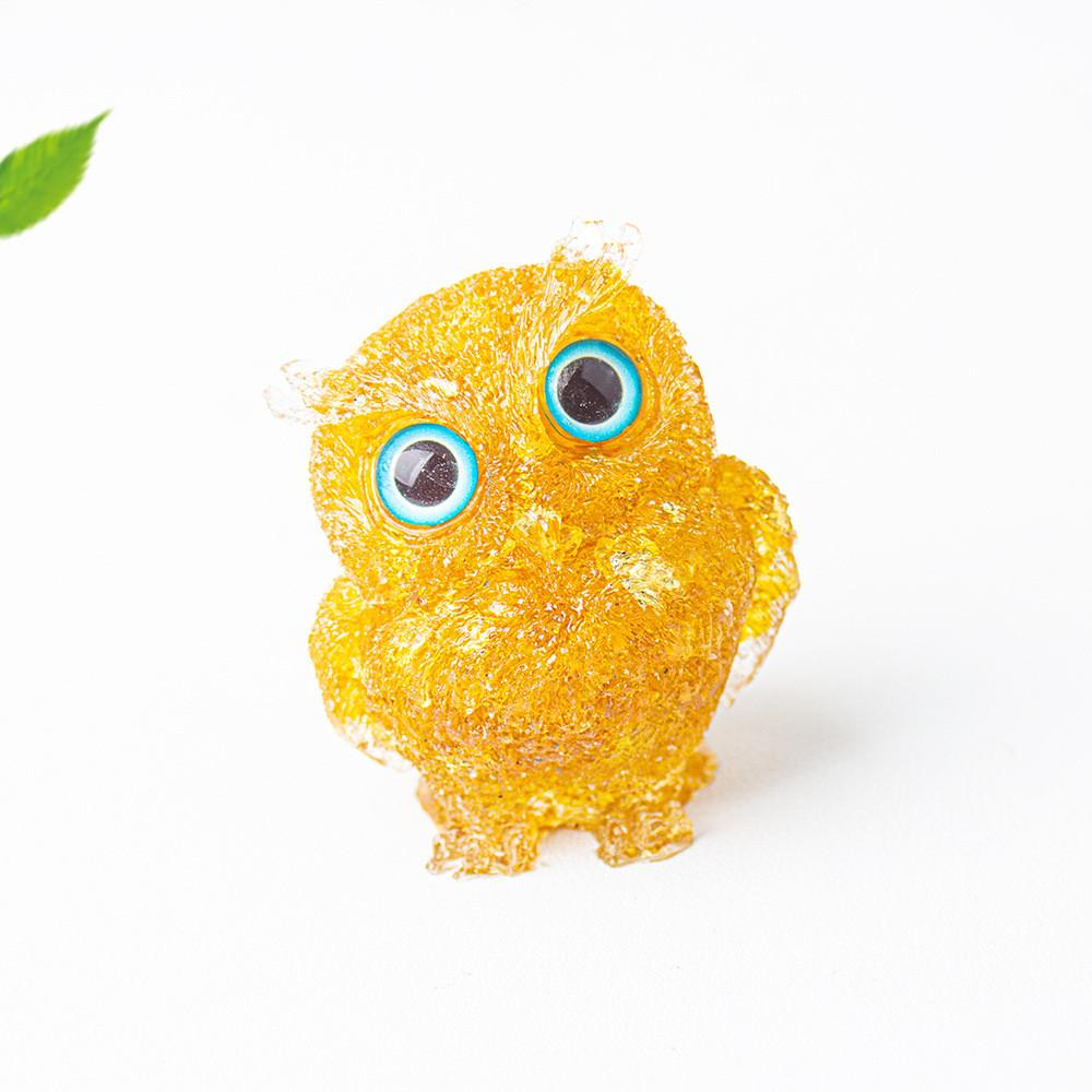 Figurine Hibou en Résine Cristal Pour Décoration Maison Bureau Cadeau Pour Amis Et Famille