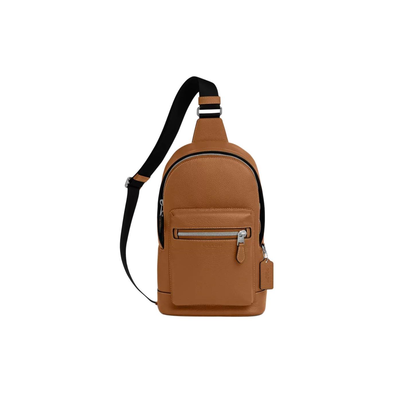 

Coach West 19 Zipper Adjustable Shoulder Strap Leather And Fabric Small Crossbody Bag Men Crossbody Bag Brown 2540-SVQD Basic Set (Bag+Dust Bag)