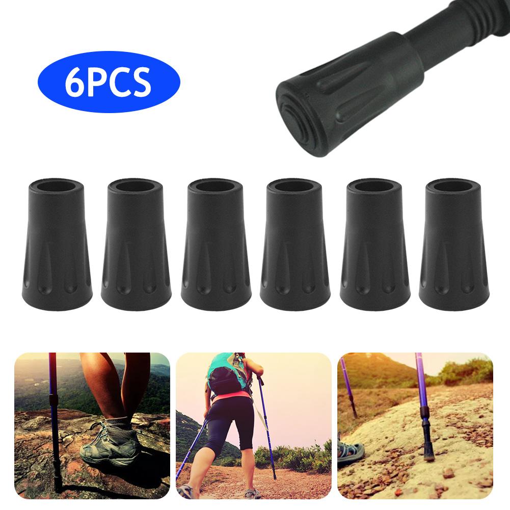 6pcs Walking Pole Stick End Protector Non-slip Walking Stick Bottom Pads Cover Buffer Lightweight Outdoor Accessories