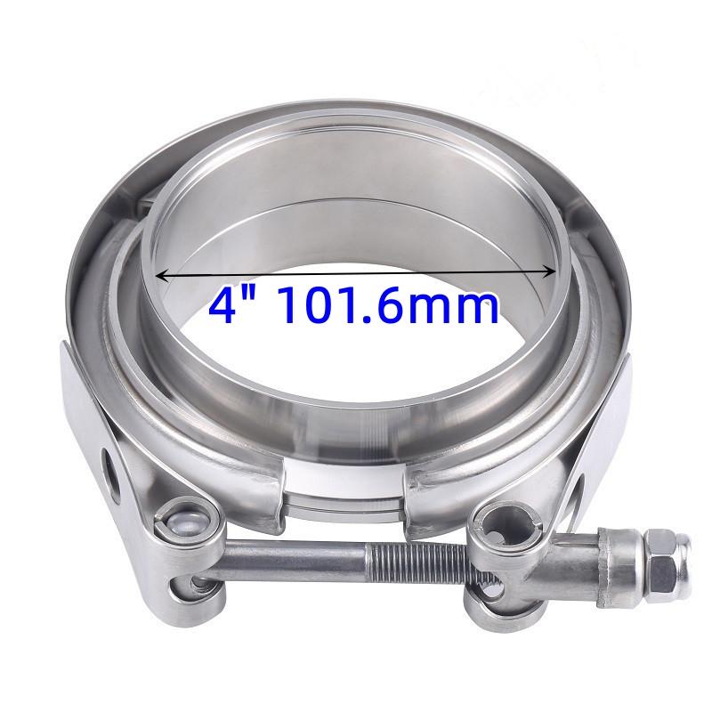 V Band Clamp Male Female Exhaust Flange 304 Stainless Steel Turbo Muffler Pipe Kits Release Car Accessories 2"2.5"3"3.5" 4" Inch